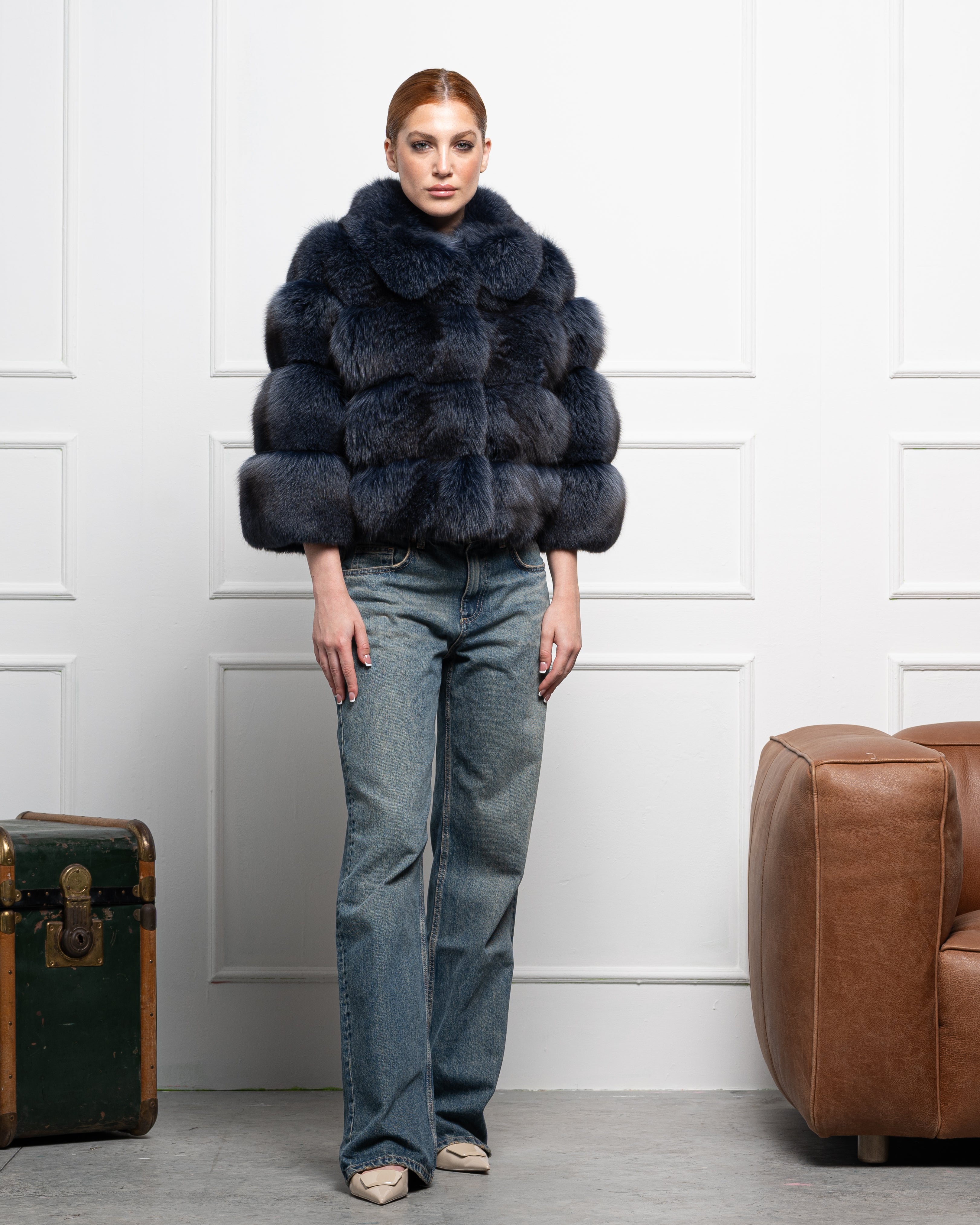 Giacca in Volpe Blue