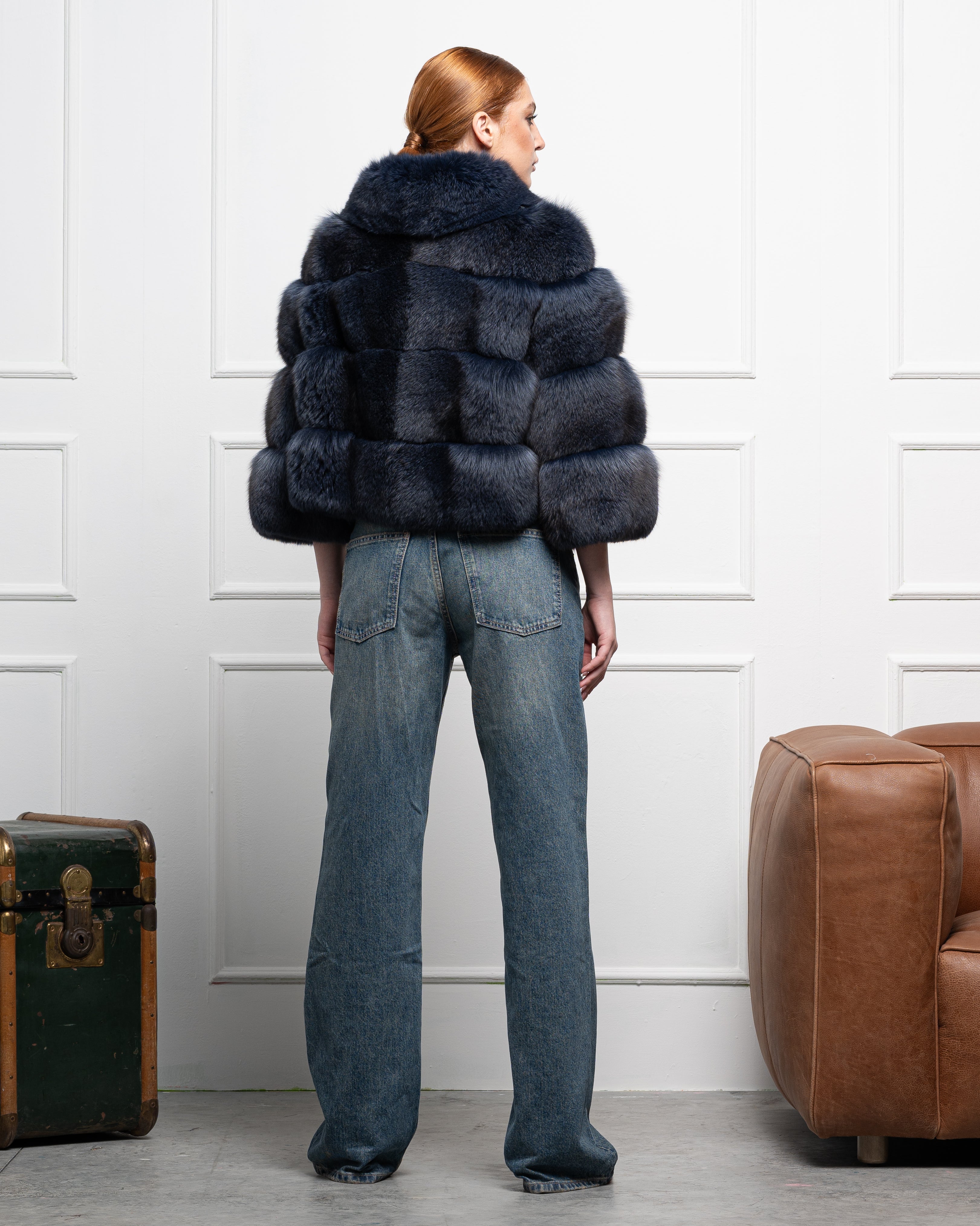 Giacca in Volpe Blue