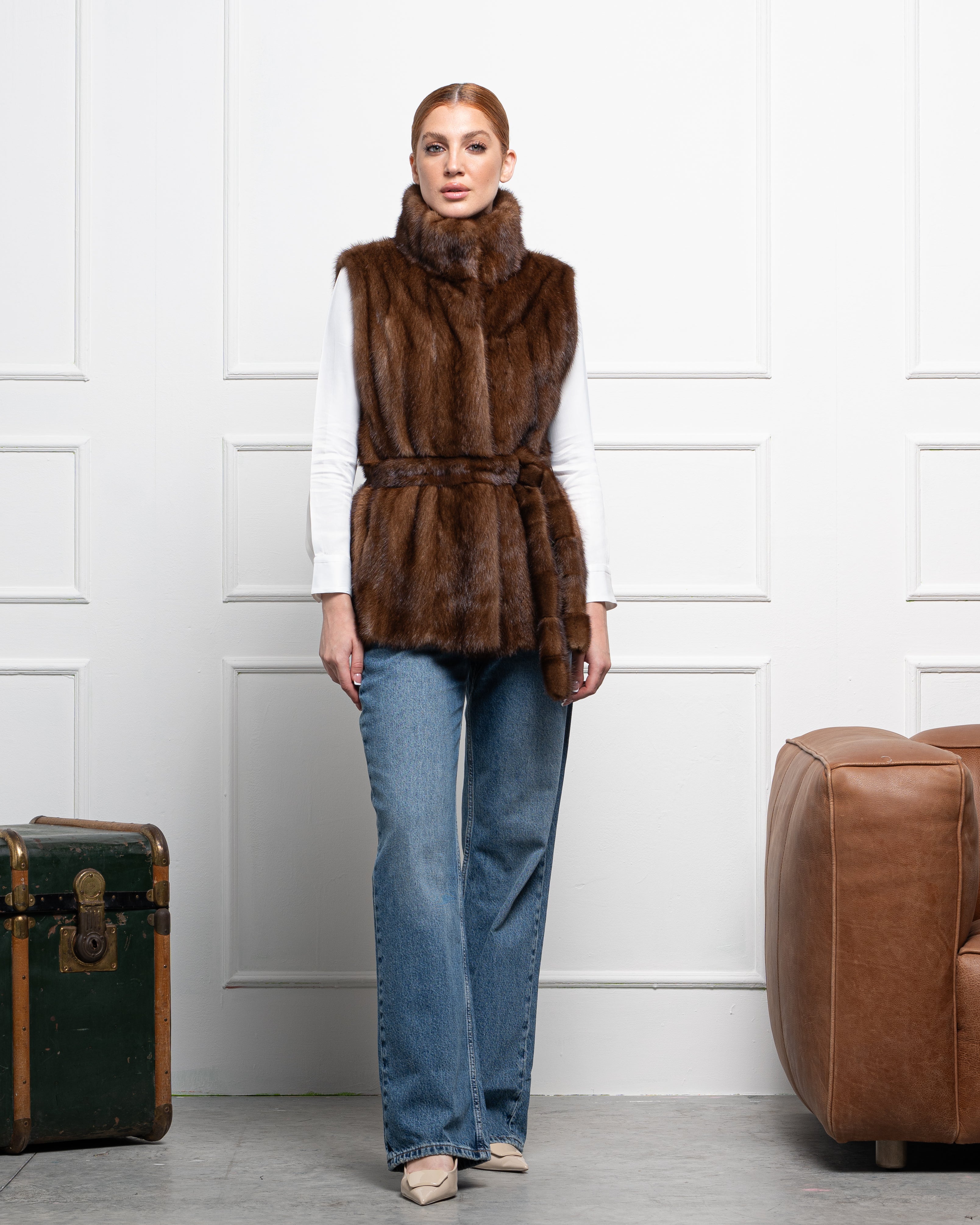 Gilet in Visone