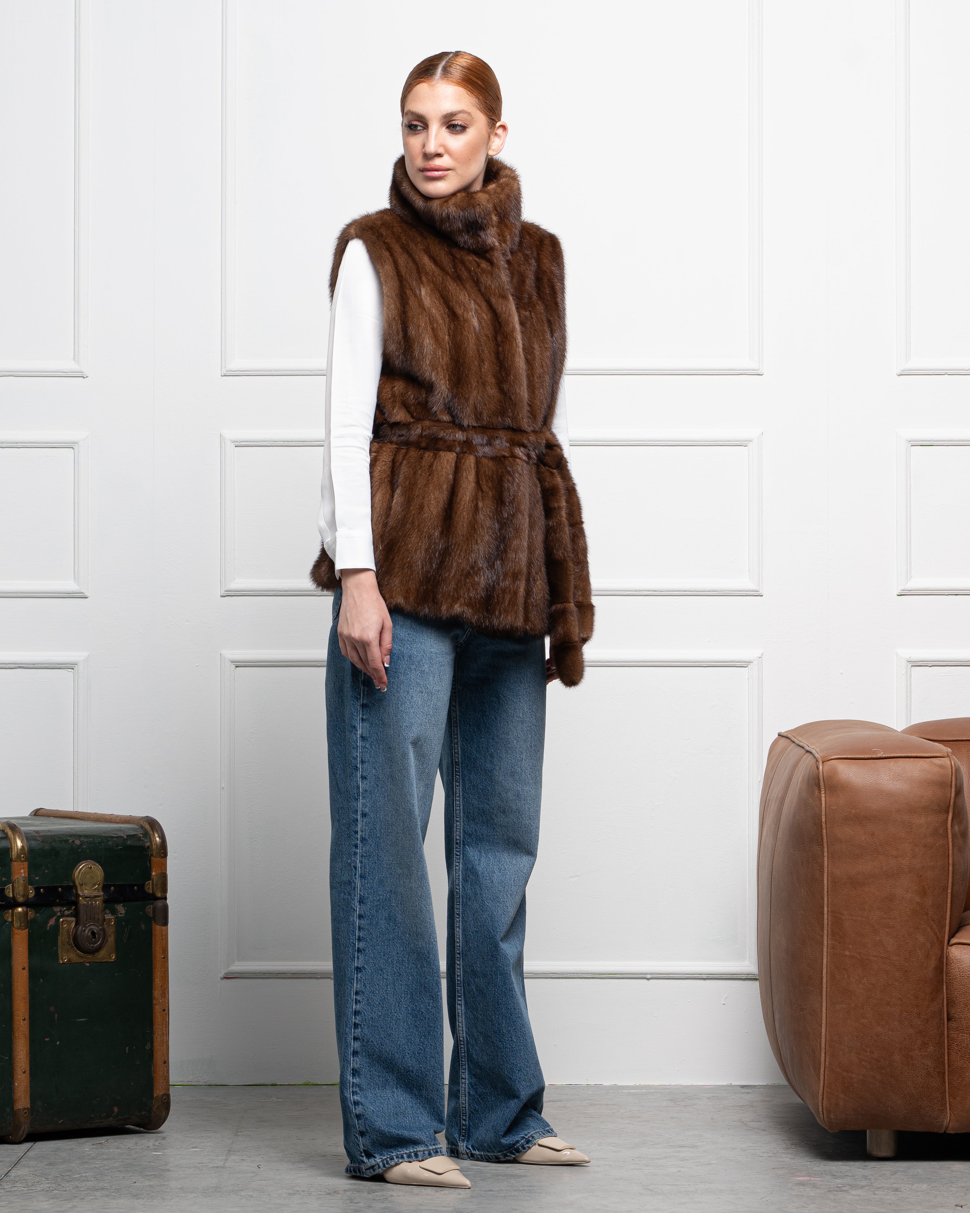 Gilet in Visone