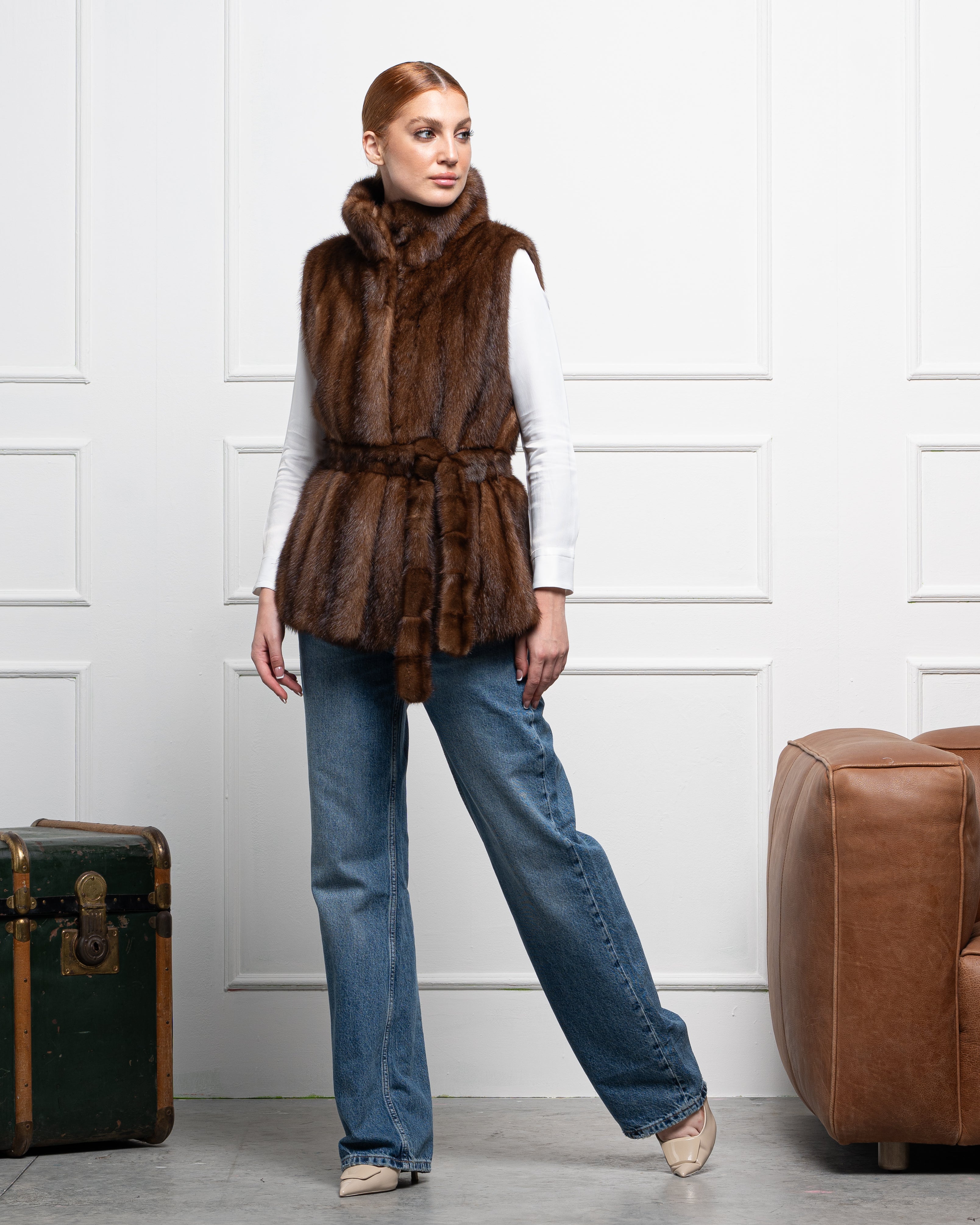 Gilet in Visone