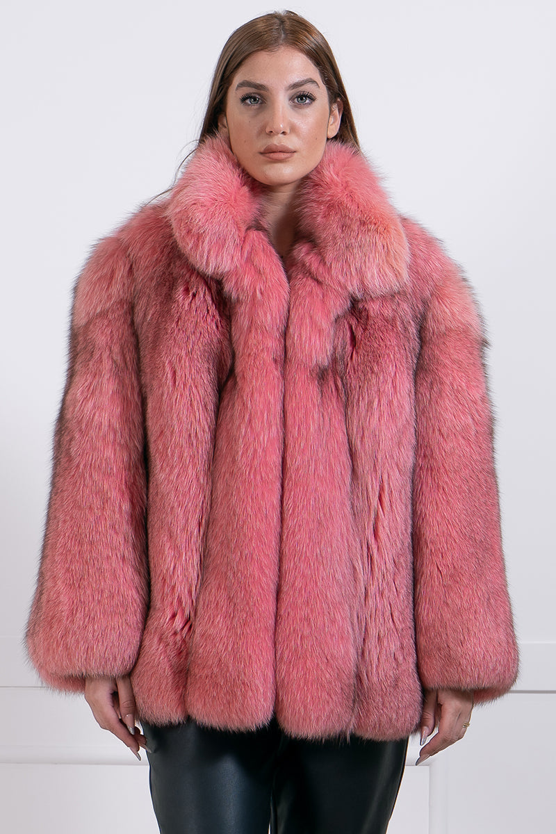 Pink fox jacket