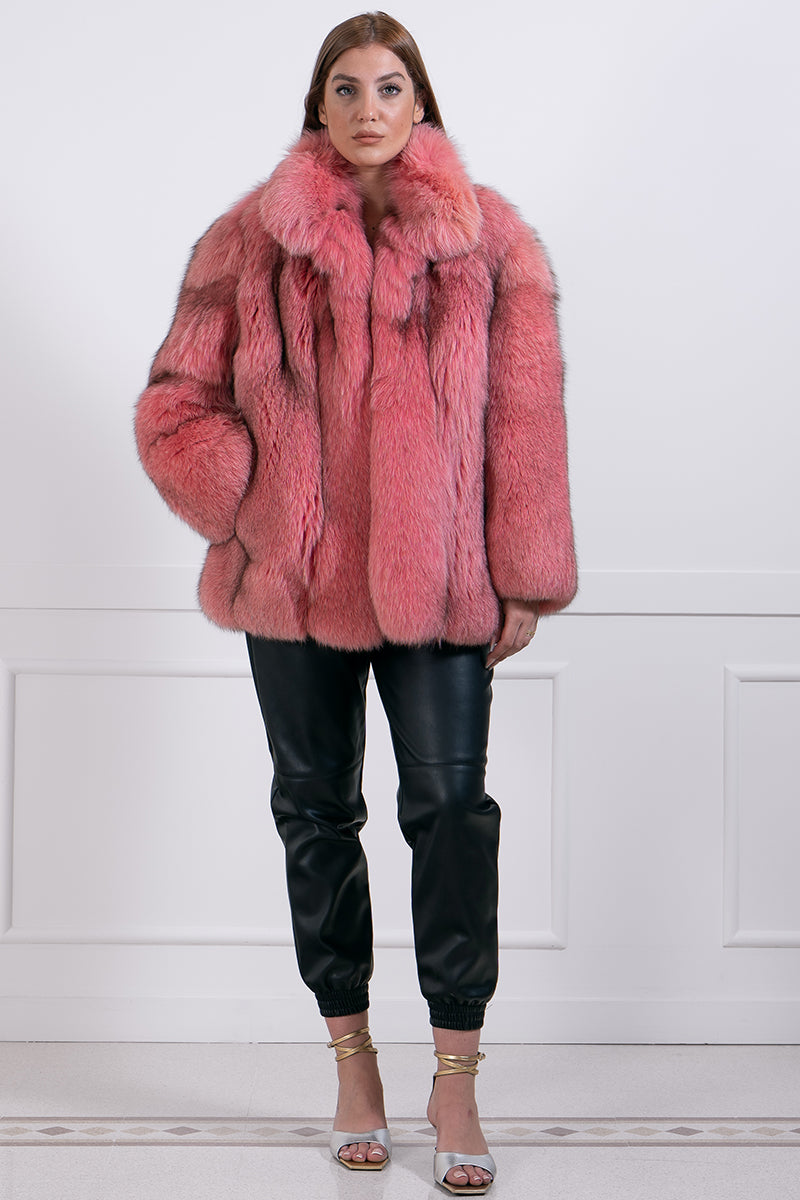 Pink fox jacket